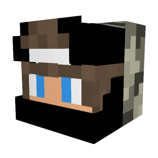 Jendaje Minecraft avatar head, 3D render