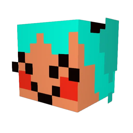 JengaTM Minecraft avatar head, 3D render