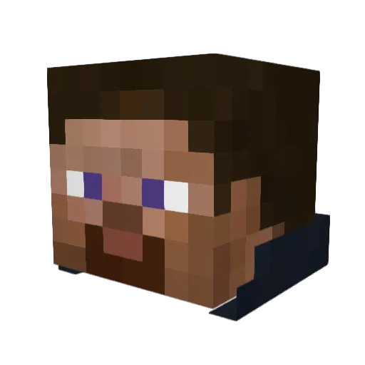Jenitaly Minecraft avatar head, 3D render