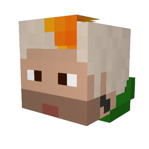 Jenjec Minecraft avatar head, 3D render