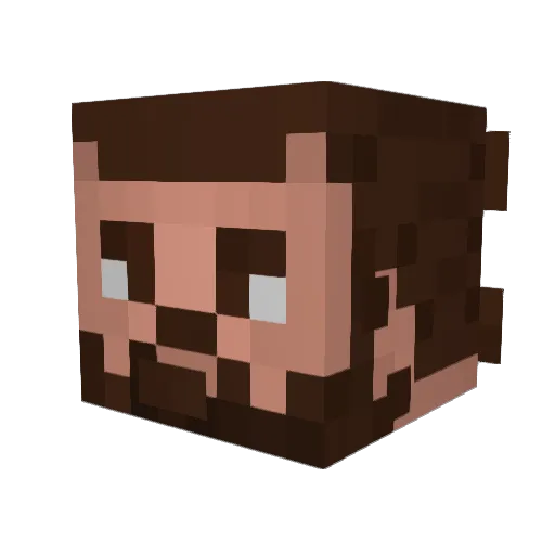 Jenji_ Minecraft avatar head, 3D render