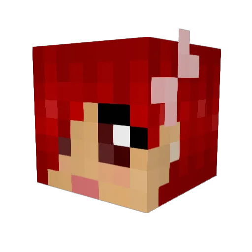 Jenlaura Minecraft avatar head, 3D render