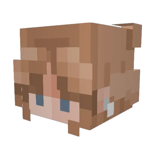 Jenna102 Minecraft avatar head, 3D render
