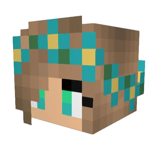 Jenna3rd Minecraft avatar head, 3D render