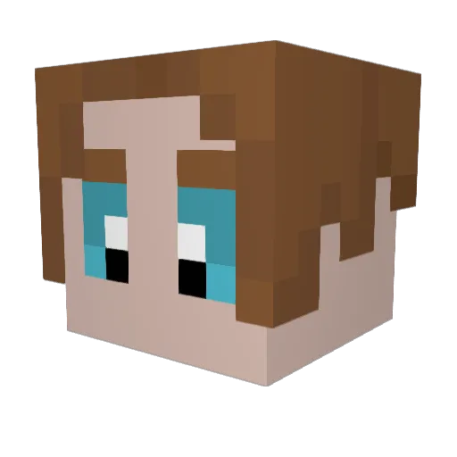 JennaJurassic Minecraft avatar head, 3D render