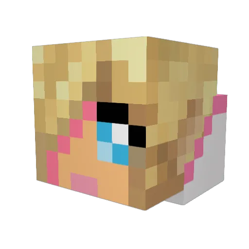 JennaTheBoo Minecraft avatar head, 3D render