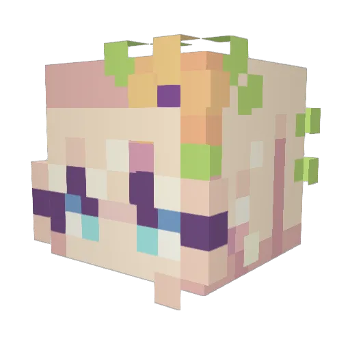 Jennasinx Minecraft avatar head, 3D render