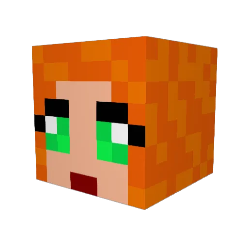 Jennaviev Minecraft avatar head, 3D render