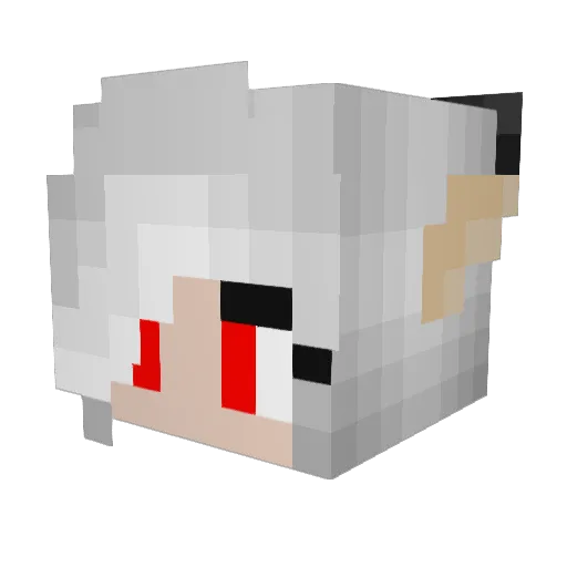 Jennawolf Minecraft avatar head, 3D render