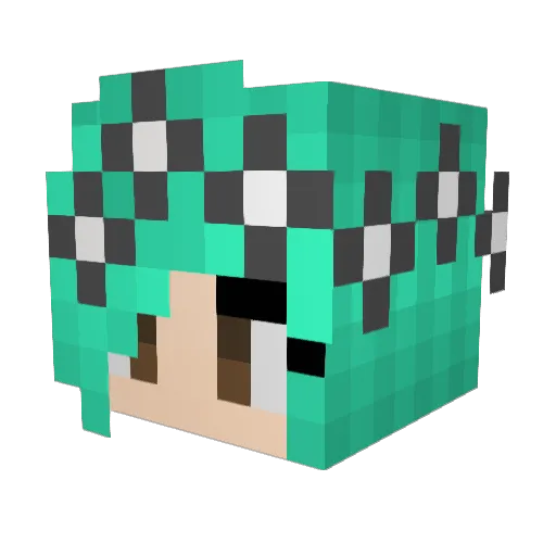 Jennellemontero Minecraft avatar head, 3D render