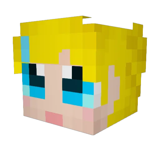 Jenngasm Minecraft avatar head, 3D render