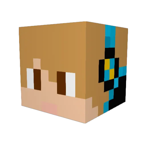 Jennings8 Minecraft avatar head, 3D render