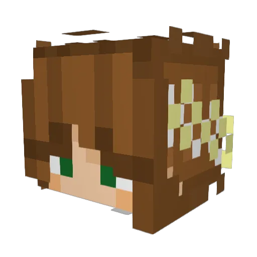 Jennouuu Minecraft avatar head, 3D render