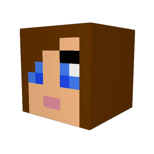 Jenny557 Minecraft avatar head, 3D render