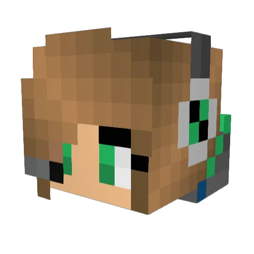 JennyKitty1 Minecraft avatar head, 3D render