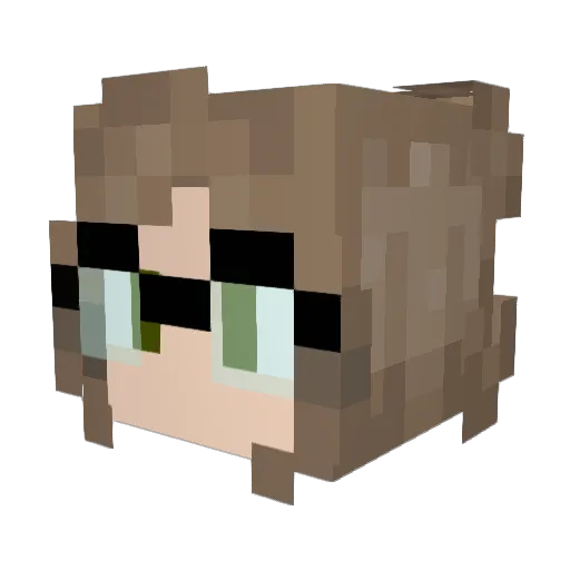 JennyShark Minecraft avatar head, 3D render