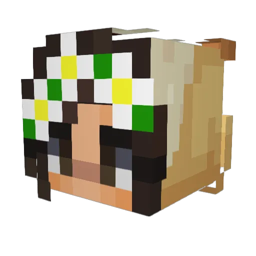 Jennybaer Minecraft avatar head, 3D render