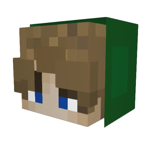 Jenrall Minecraft avatar head, 3D render