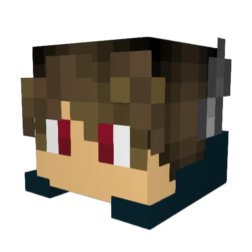 JensJustJFact Minecraft avatar head, 3D render