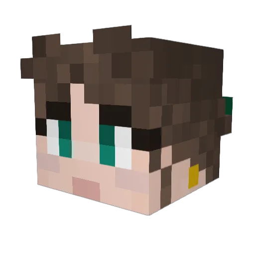 Jensamx Minecraft avatar head, 3D render