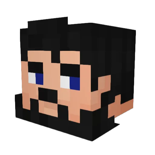 Jenuario Minecraft avatar head, 3D render