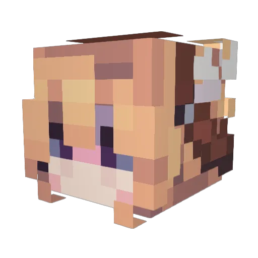 JeonGinYang Minecraft avatar head, 3D render