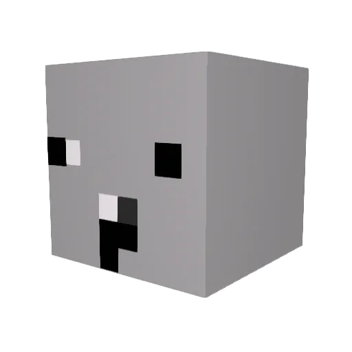 Jeong_woo Minecraft avatar head, 3D render