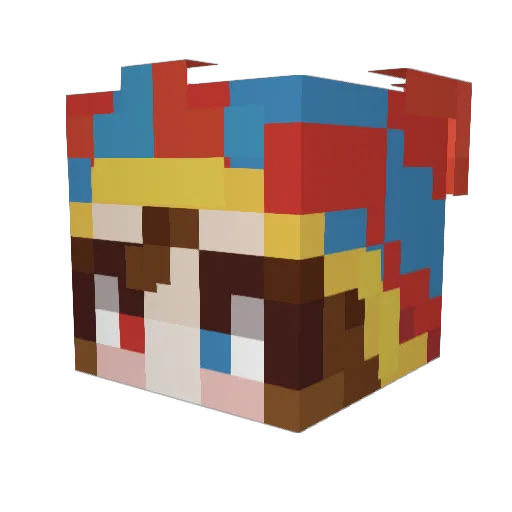 Jeplex Minecraft avatar head, 3D render