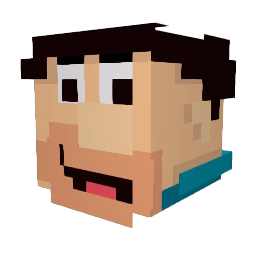 Jeppelsen Minecraft avatar head, 3D render