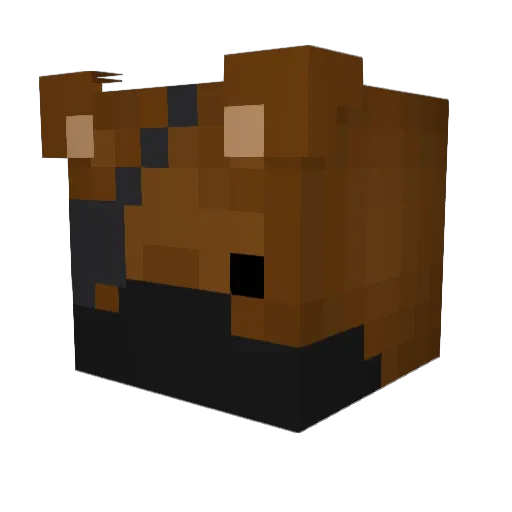 JerBeared Minecraft avatar head, 3D render