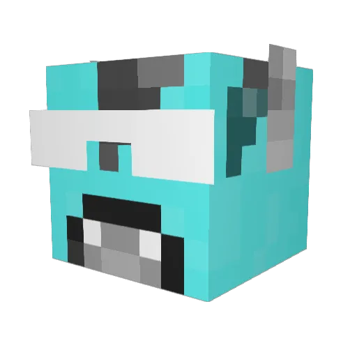 Jerados Minecraft avatar head, 3D render