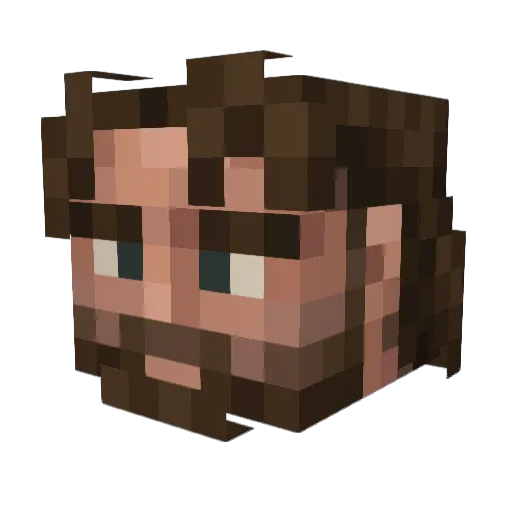Jerakic Minecraft avatar head, 3D render