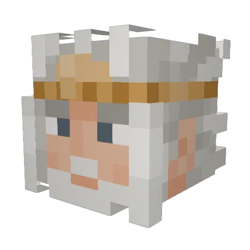Jerbliah Minecraft avatar head, 3D render