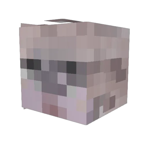 Jerbunkule Minecraft avatar head, 3D render