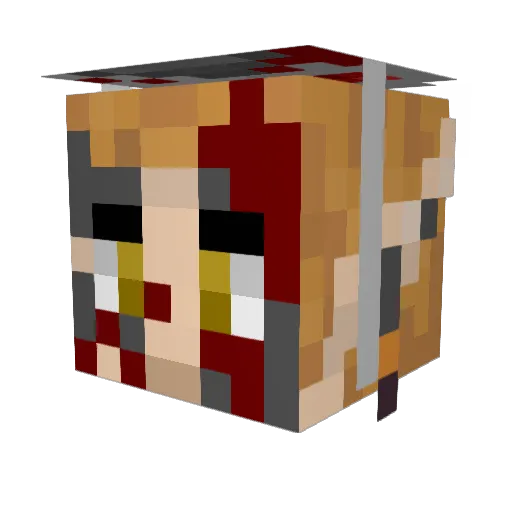 Jercies Minecraft avatar head, 3D render