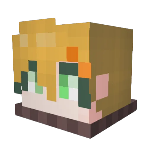 Jereedell Minecraft avatar head, 3D render
