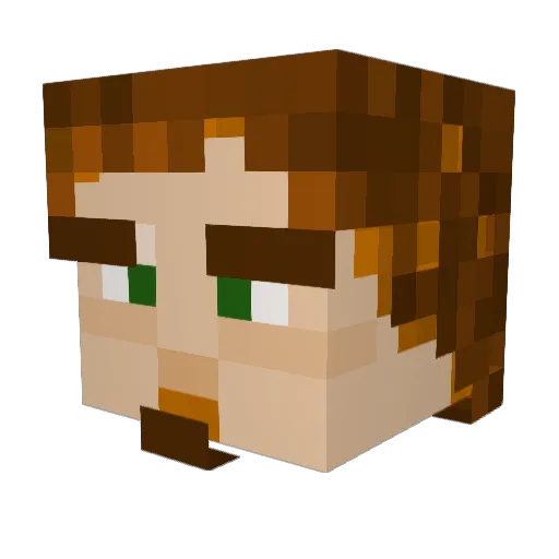 Jeren12 Minecraft avatar head, 3D render