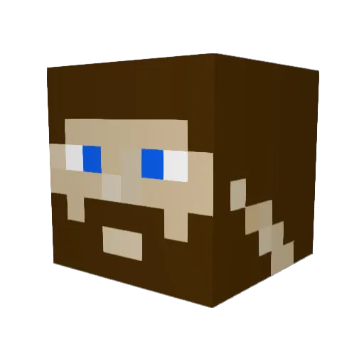 Jerf Minecraft avatar head, 3D render