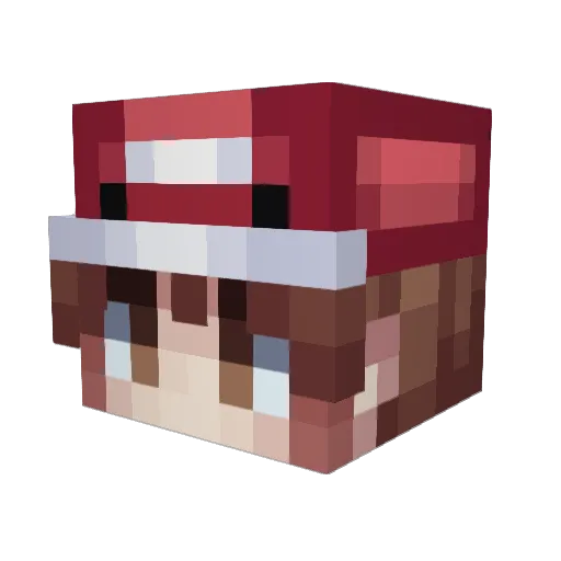Jerma1ne Minecraft avatar head, 3D render