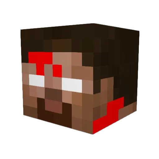 Jerocore Minecraft avatar head, 3D render