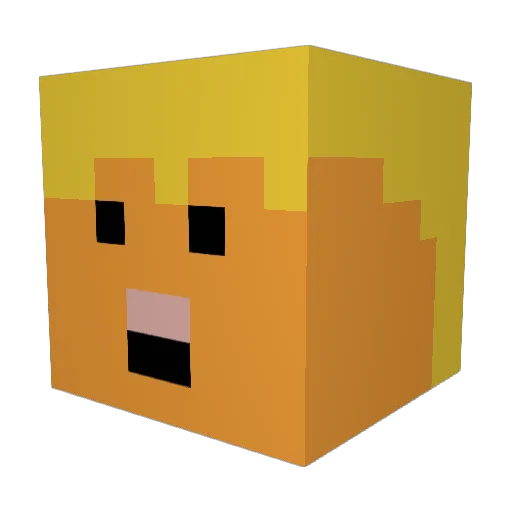 JeromePerez Minecraft avatar head, 3D render