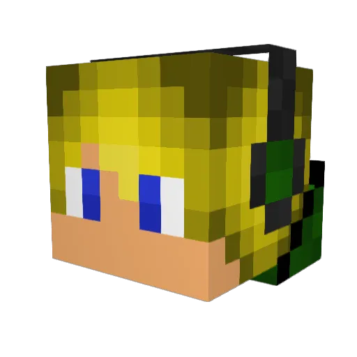 Jerox1 Minecraft avatar head, 3D render