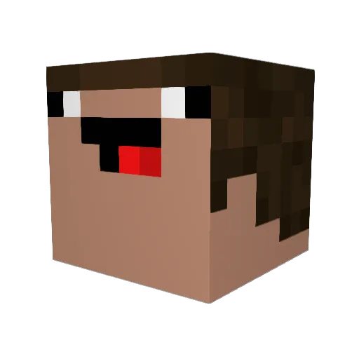 JerryLuYT Minecraft avatar head, 3D render