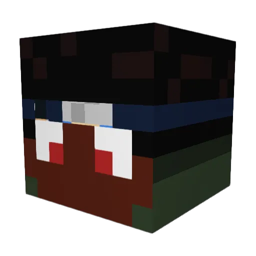 JerryPilot Minecraft avatar head, 3D render