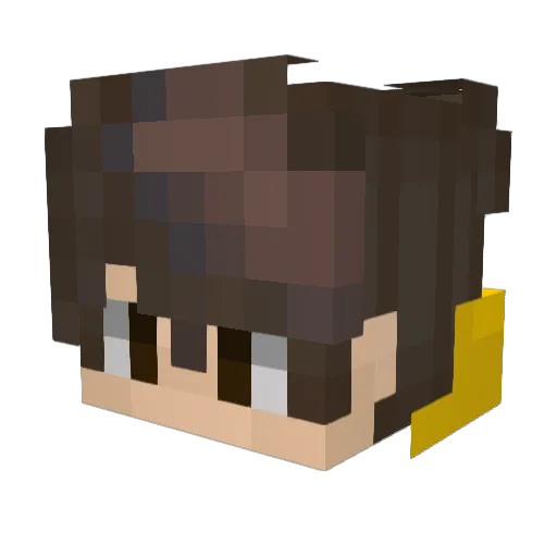 Jerry_loli Minecraft avatar head, 3D render