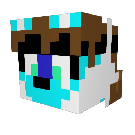 JerrytOmegaFox Minecraft avatar head, 3D render