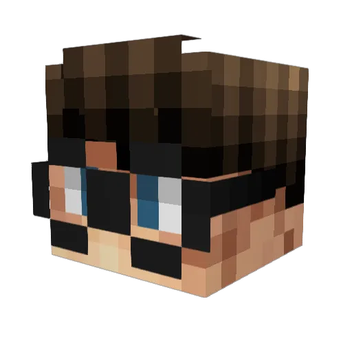 Jerryyy Minecraft avatar head, 3D render