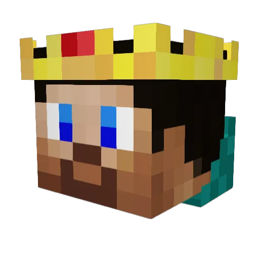 Jertix Minecraft avatar head, 3D render