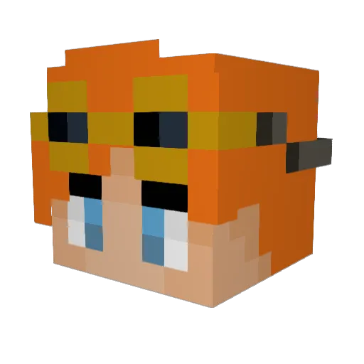 Jeruyu Minecraft avatar head, 3D render