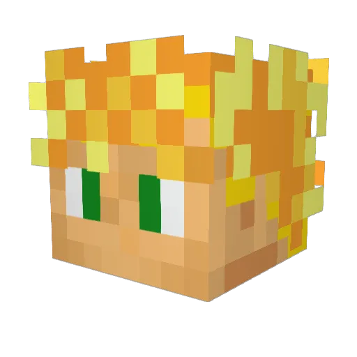 Jesalini Minecraft avatar head, 3D render